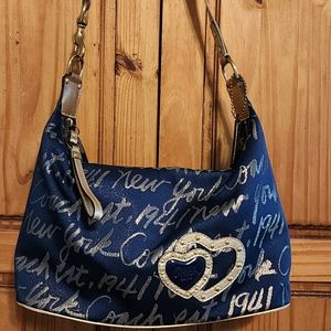 Coach Poppy Signature Script New York Handbag